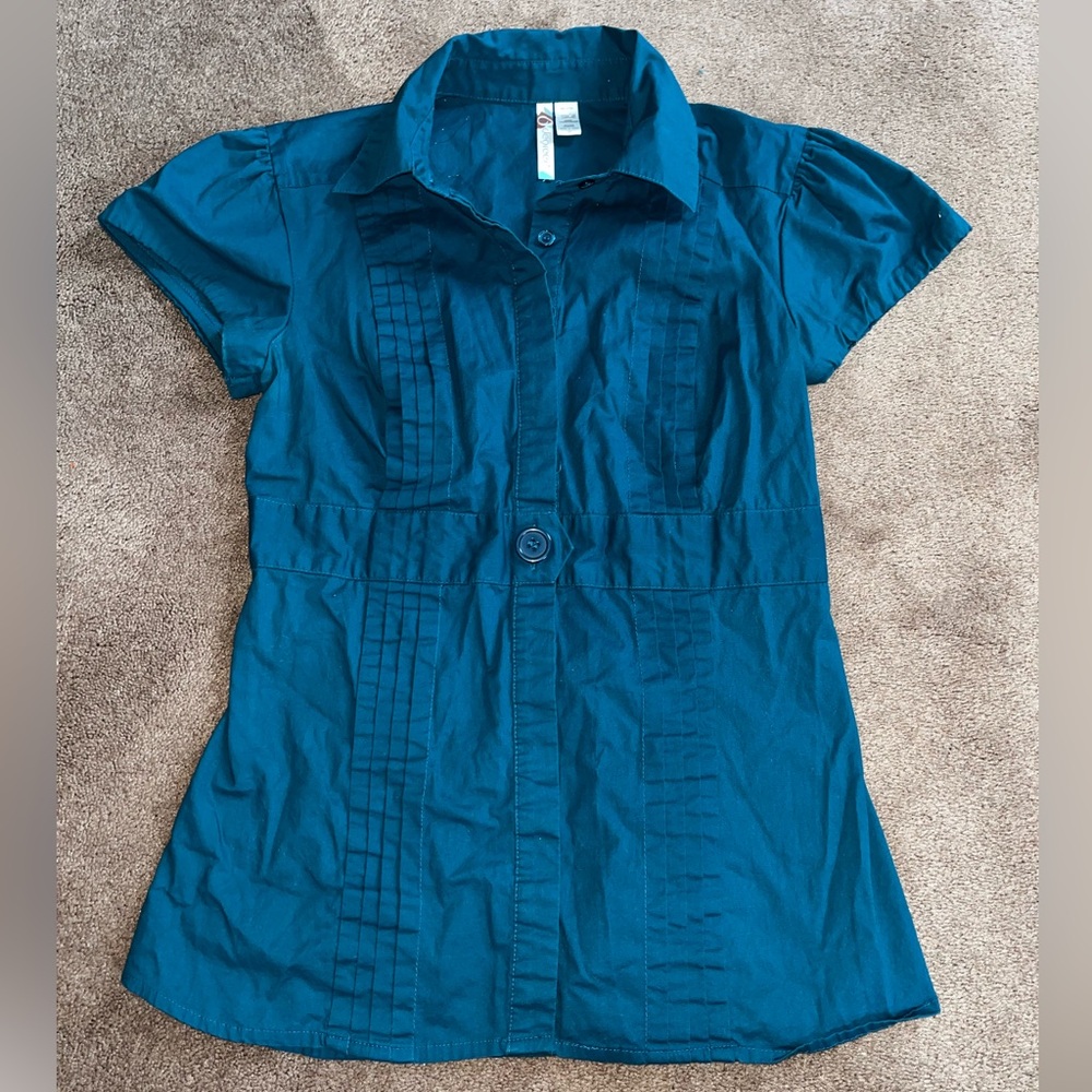 90 Degree By Reflex teal cap Sleeve Top